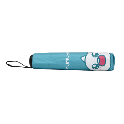 MUMUSO Compact Cartoon Umbrella – Teal Pop Edition