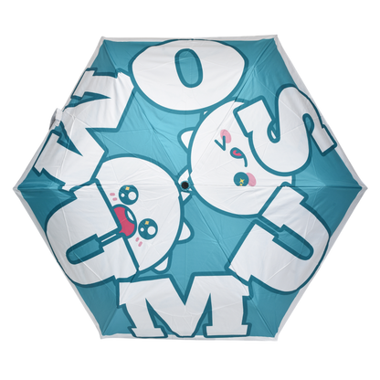 MUMUSO Compact Cartoon Umbrella – Teal Pop Edition