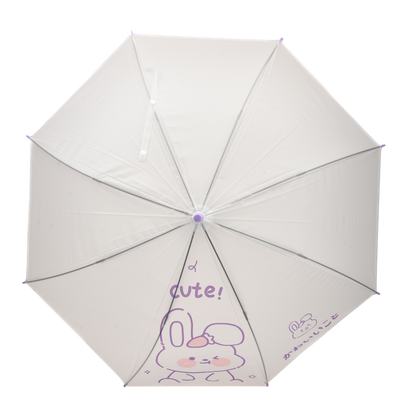 MUMUSO Long Handle Bunny Umbrella – Lavender Blush Edition