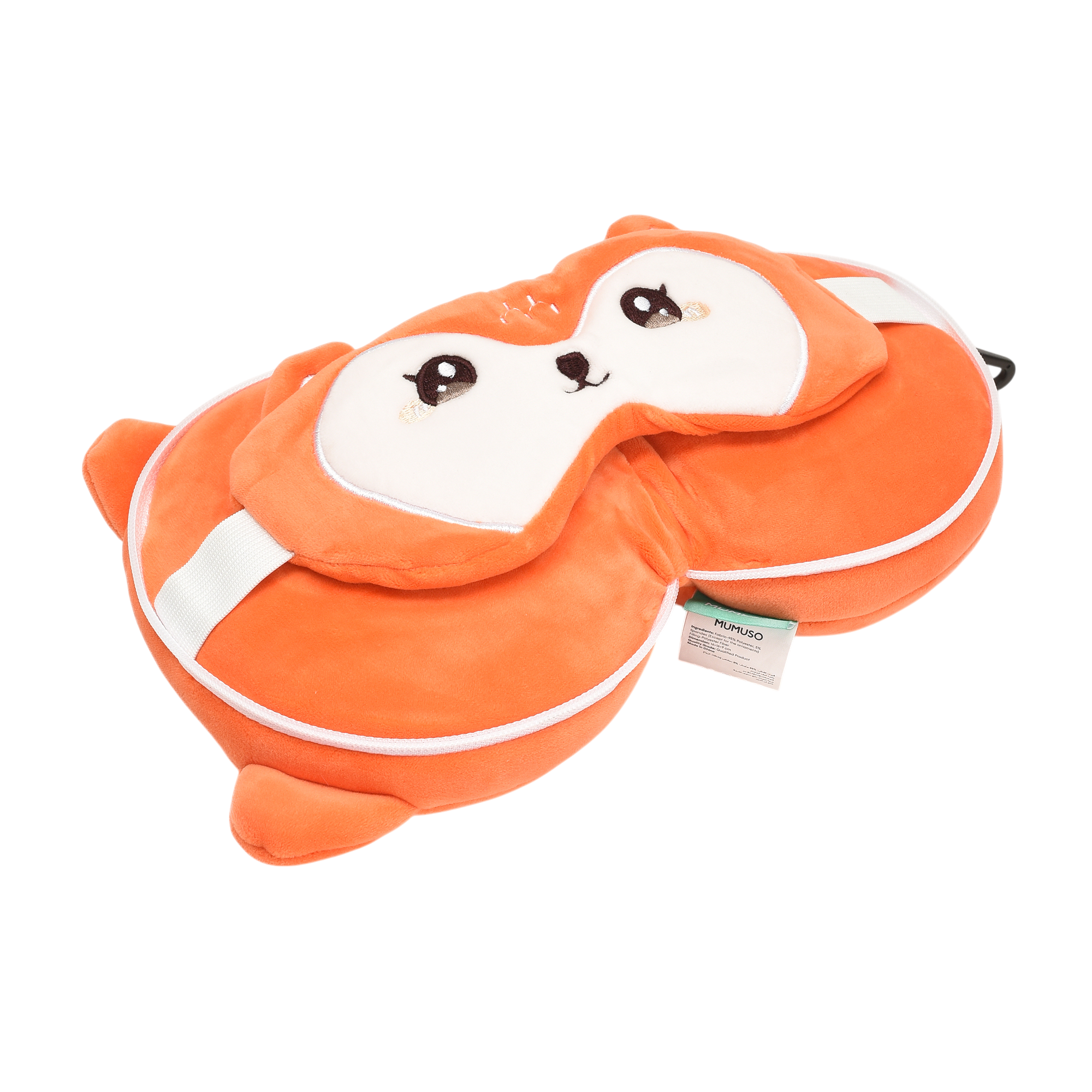 Dual Use  Cartoon Plush Neck Pillow- Eyemask Combo
