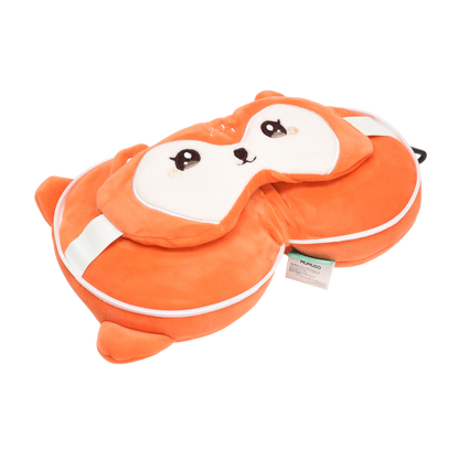 Dual Use  Cartoon Plush Neck Pillow- Eyemask Combo