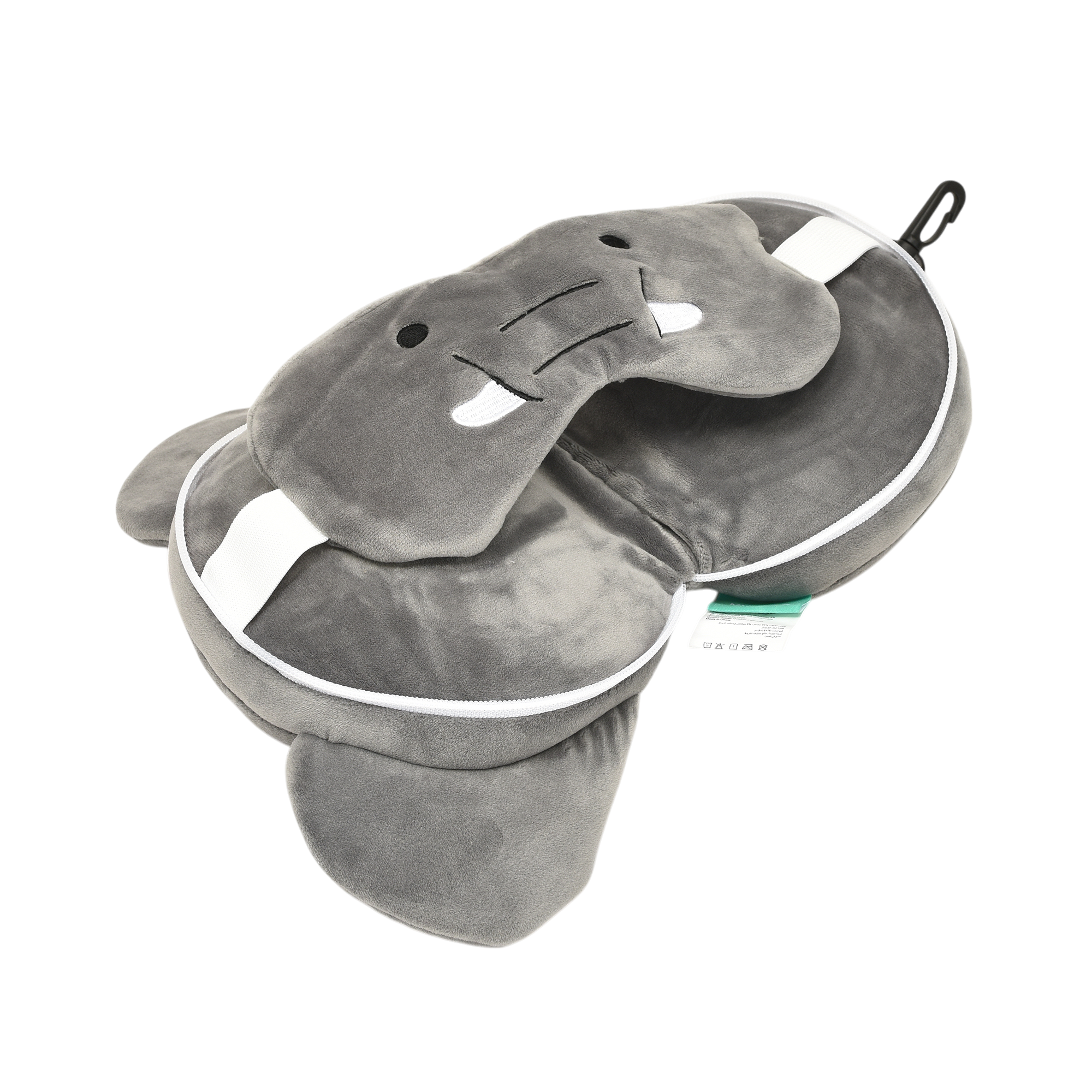 Dual Use  Cartoon Plush Neck Pillow- Eyemask Combo