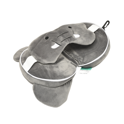 Dual Use  Cartoon Plush Neck Pillow- Eyemask Combo