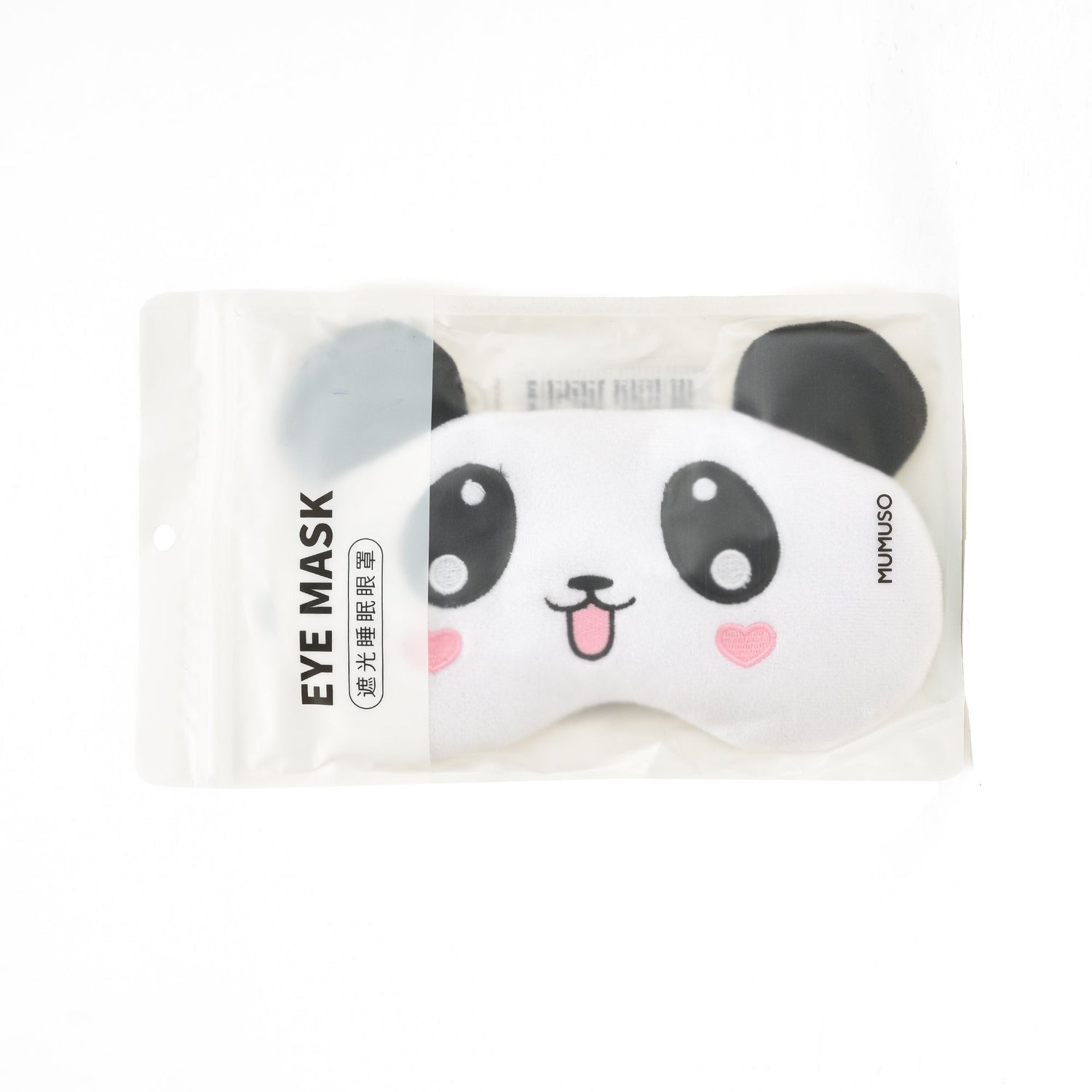 Blushing Panda Plush Sleeping Eye Mask - Black &amp; White