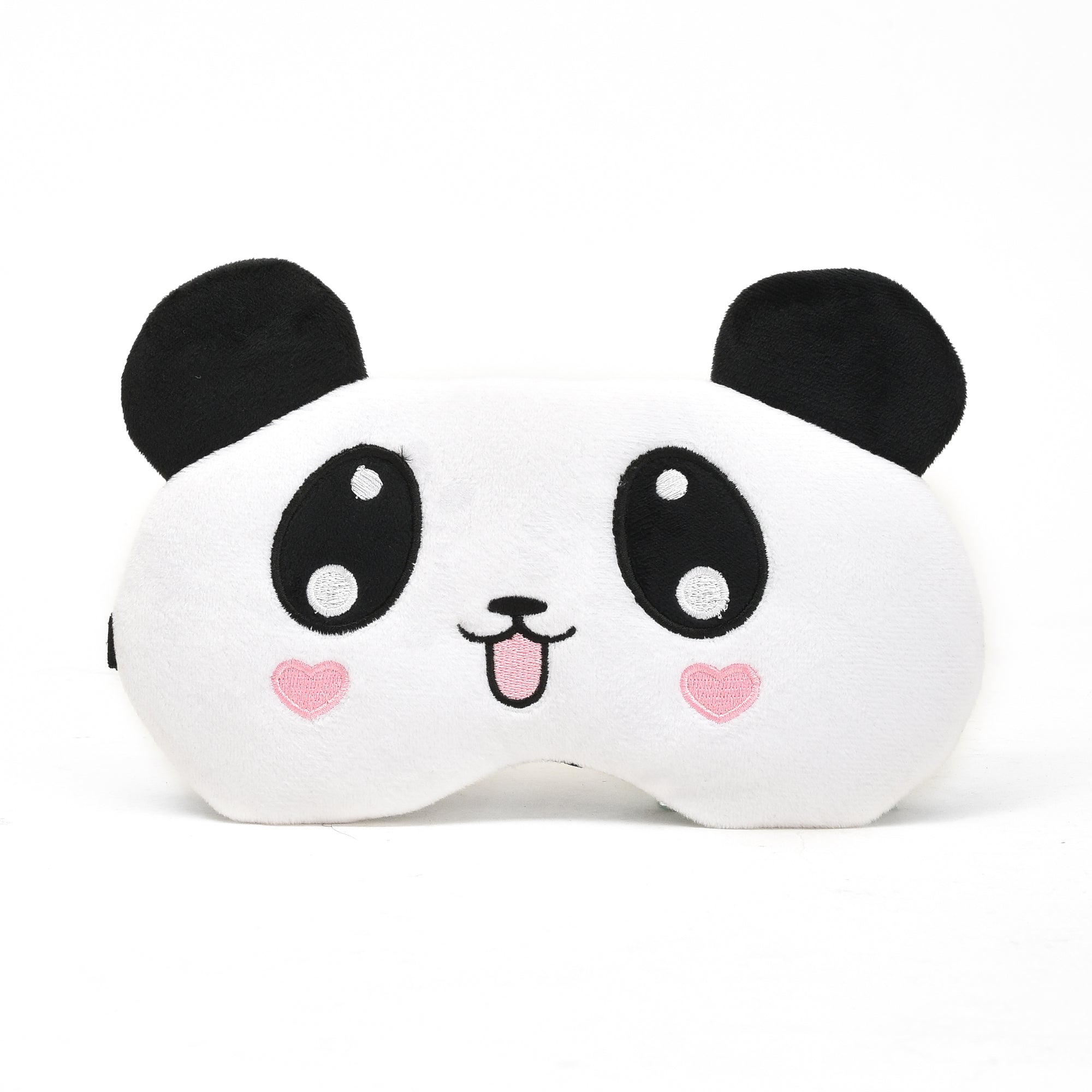 Blushing Panda Plush Sleeping Eye Mask - Black &amp; White