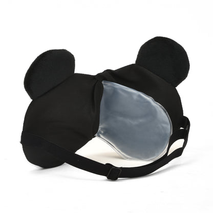 Blushing Panda Plush Sleeping Eye Mask - Black &amp; White