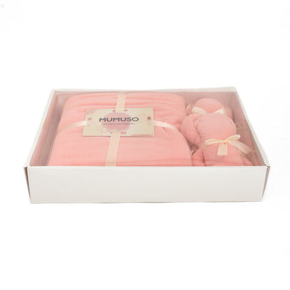 Ultra-Soft Cute Bear Towels Gift Box - Set of 3 / Pink
