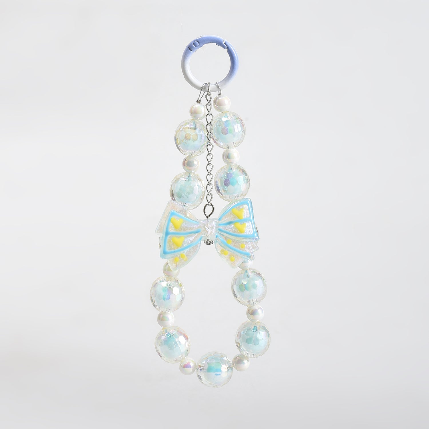 Mumuso Beaded Phone Wrist Strap with Bowknot Keychain- Perfect Mobile Accessory