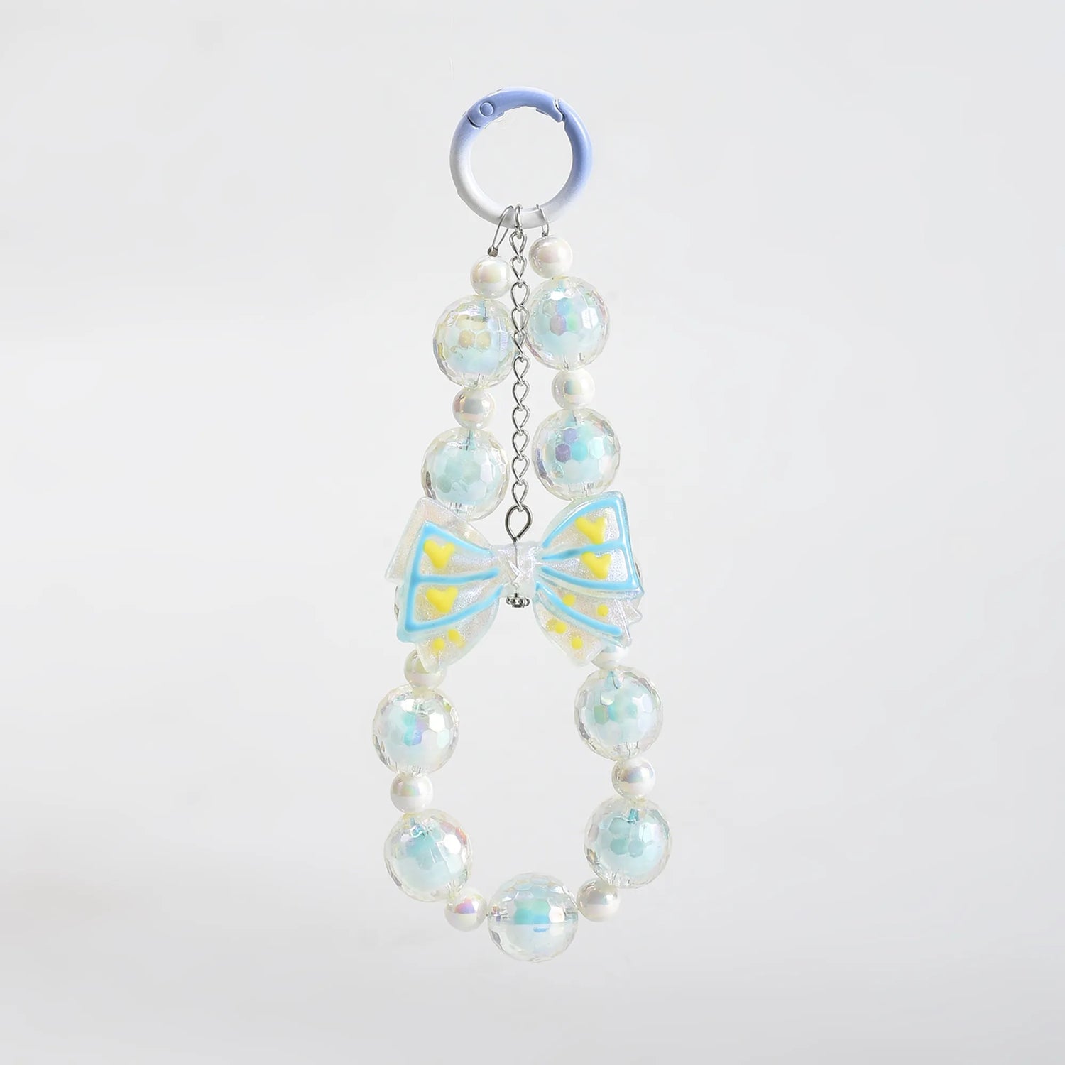 Mumuso Beaded Phone Wrist Strap with Bowknot Keychain- Perfect Mobile Accessory