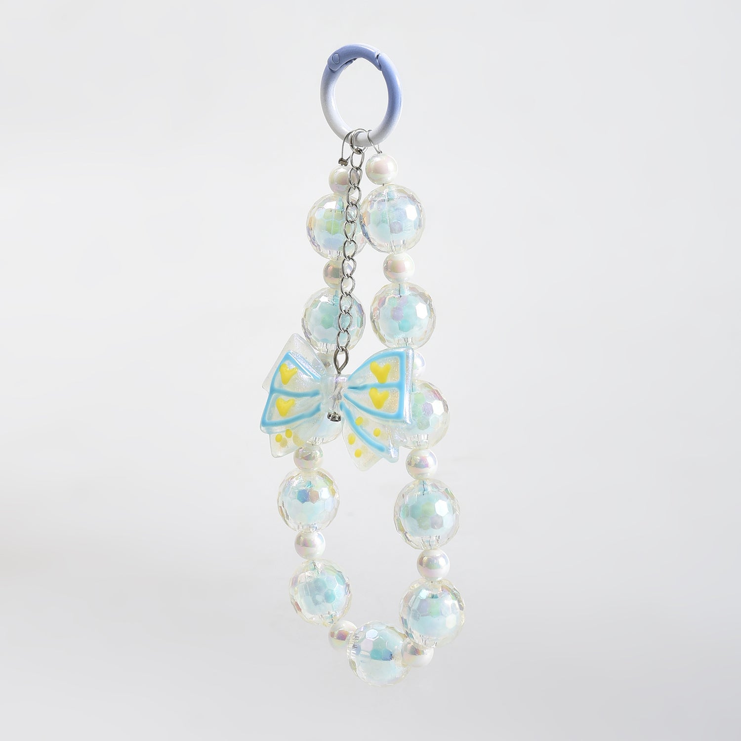 Mumuso Beaded Phone Wrist Strap with Bowknot Keychain- Perfect Mobile Accessory