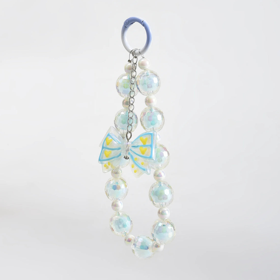 Mumuso Beaded Phone Wrist Strap with Bowknot Keychain- Perfect Mobile Accessory
