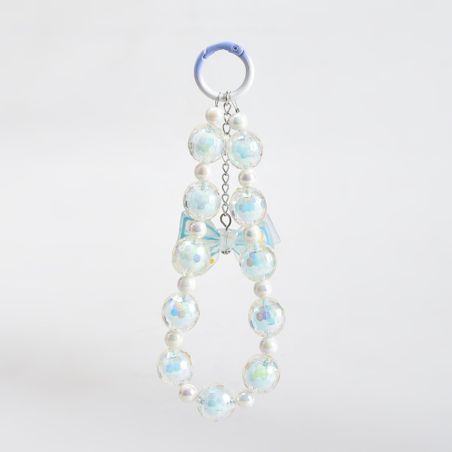 Mumuso Beaded Phone Wrist Strap with Bowknot Keychain- Perfect Mobile Accessory