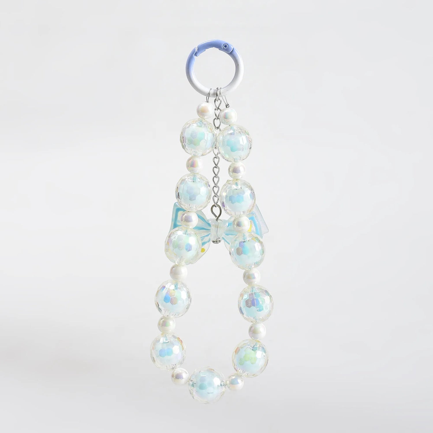 Mumuso Beaded Phone Wrist Strap with Bowknot Keychain- Perfect Mobile Accessory