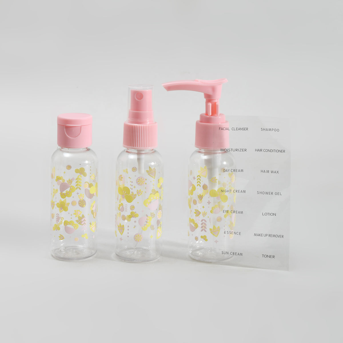 Travel-Ready 3-Piece Bottle Set - Pink
