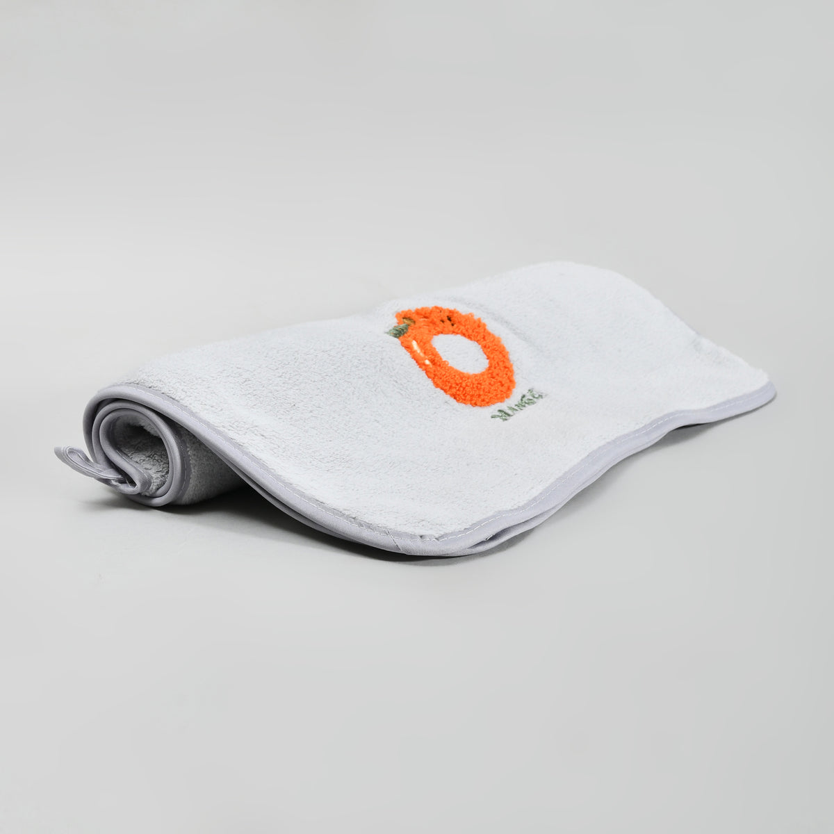 Fun Fruit Print Face Towel - Grey / Pink