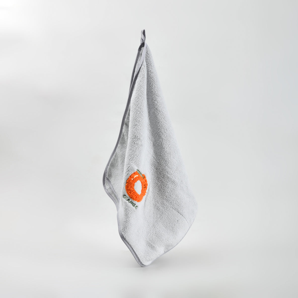 Fun Fruit Print Face Towel - Grey / Pink