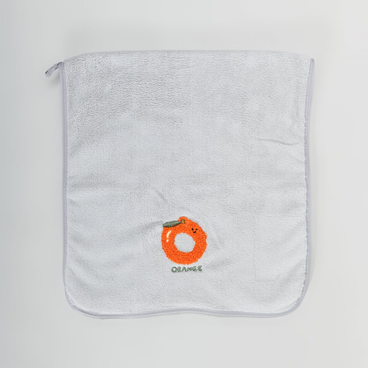 Fun Fruit Print Face Towel - Grey / Pink