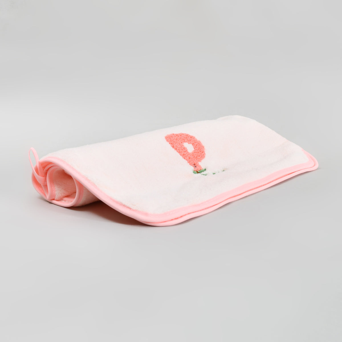 Fun Fruit Print Face Towel - Grey / Pink