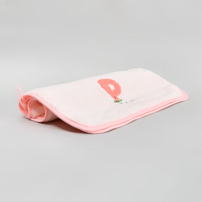 Fun Fruit Print Face Towel - Grey / Pink