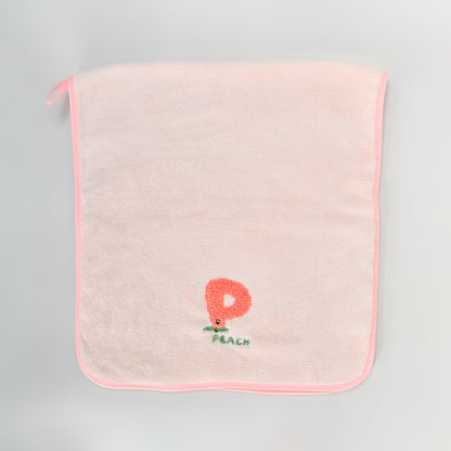 Fun Fruit Print Face Towel - Grey / Pink
