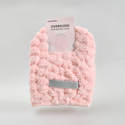 Macaron Series Oversized Hair Drying Towel - Light Pink