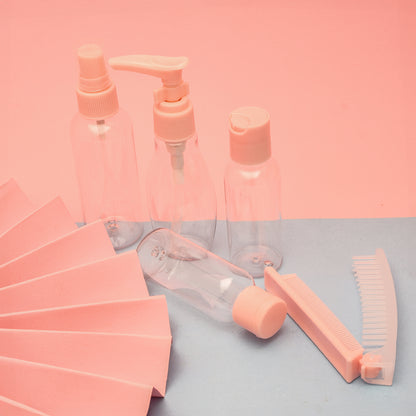 5-PIECE TRAVEL BOTTLES SET ( with Comb)-PINK