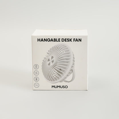 Mumuso White Hangable Desk Fan- 180 Rotation Stand