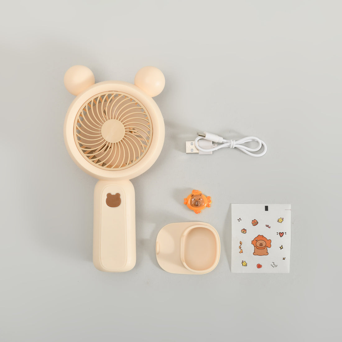 Capybara Portable Handheld Fan with Cute Stickers!