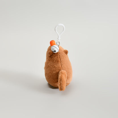 Adorable Capybara Wagging Tail Keychain- Brown
