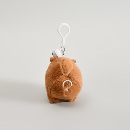 Adorable Capybara Wagging Tail Keychain- Brown