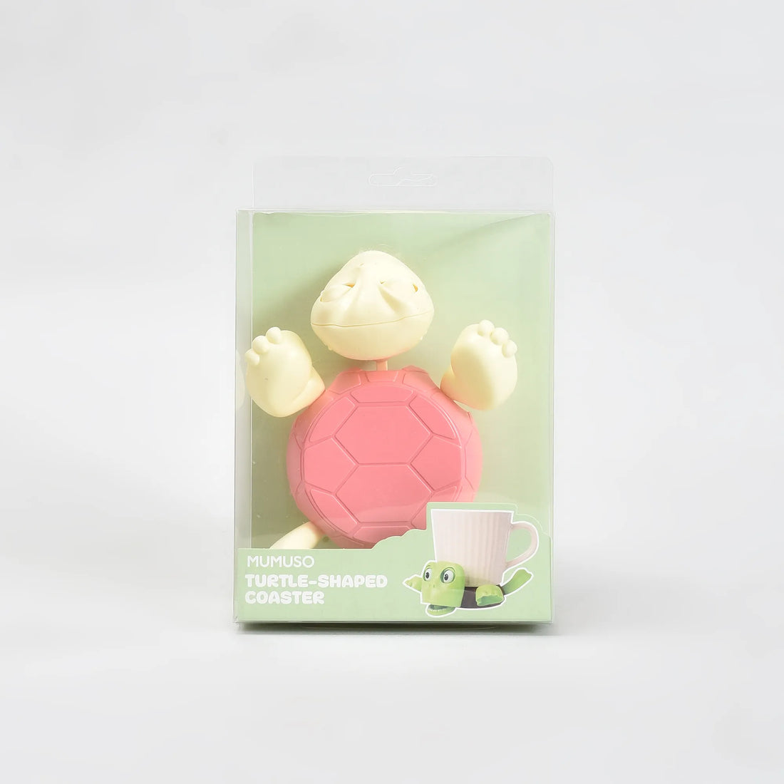 Mumuso Ultra cute Turtle-Shaped Coaster — Pink &amp; Green