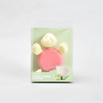 Mumuso Ultra cute Turtle-Shaped Coaster — Pink &amp; Green