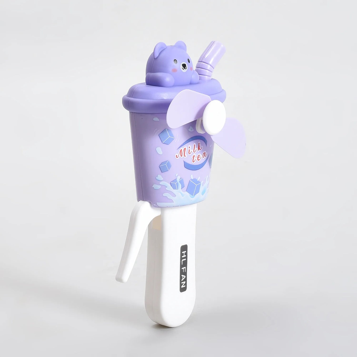 MUMUSO Bear Breeze Mini Handheld Fan- Brown and Purple- Perfect for Return Gifts!