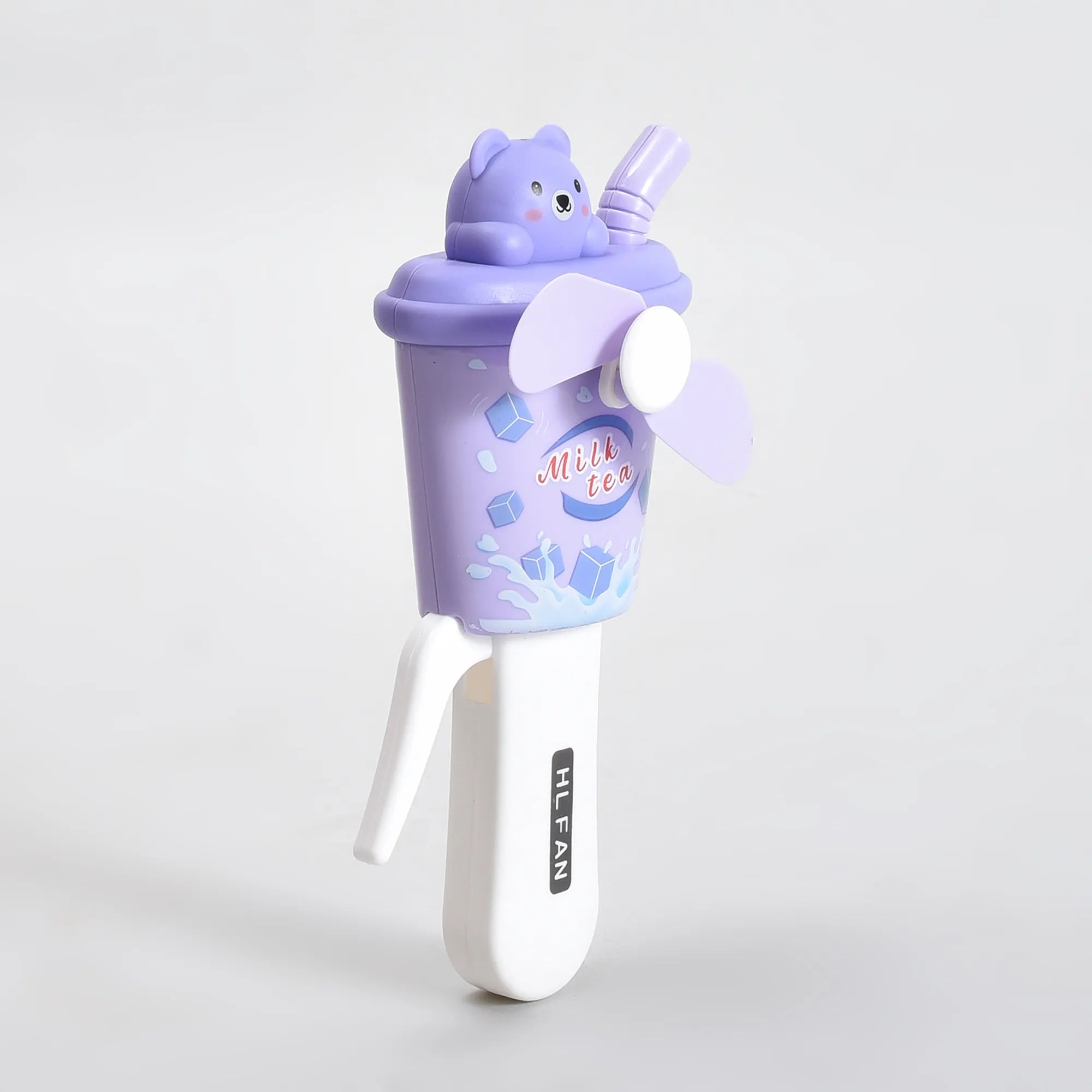 MUMUSO Bear Breeze Mini Handheld Fan- Brown and Purple- Perfect for Return Gifts!