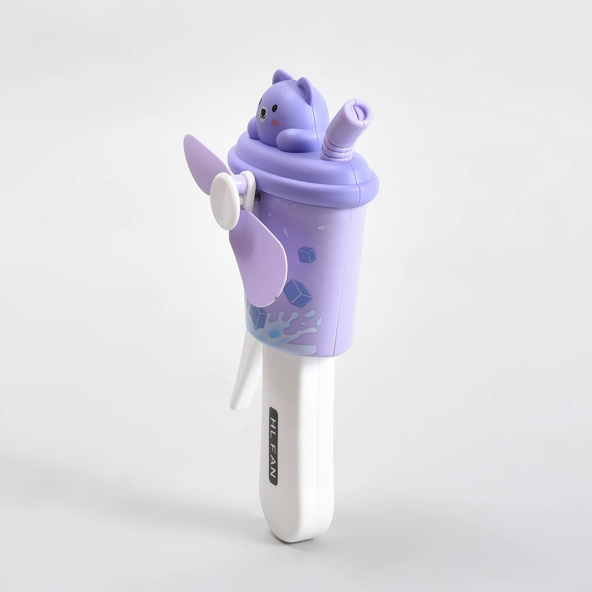 MUMUSO Bear Breeze Mini Handheld Fan- Brown and Purple- Perfect for Return Gifts!