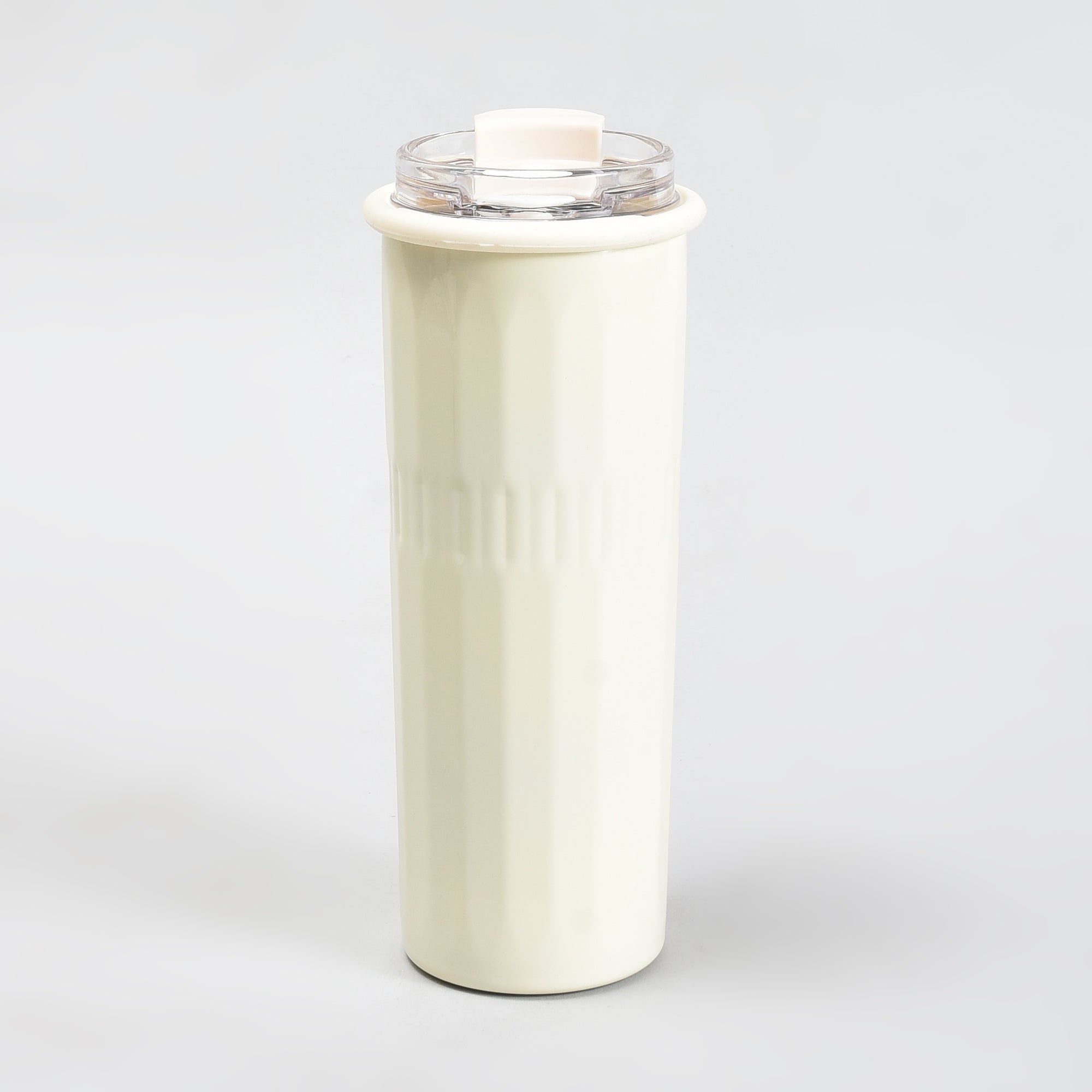 Mumuso Minimalist Insulate Tumbler with Flip Straw- OffWhite/500ml