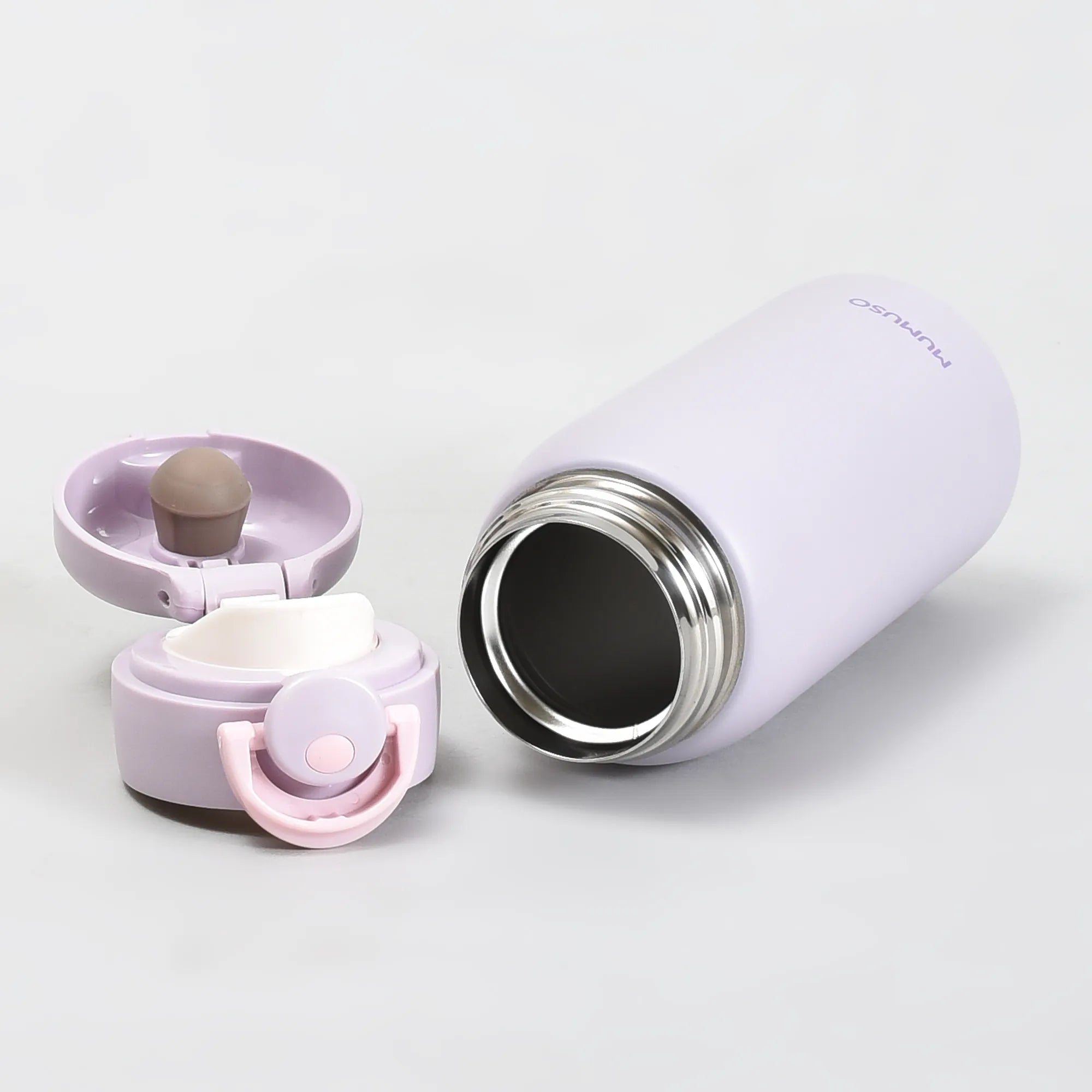 Mumuso Macaron Flip-Top Water Bottle - Purple and Yellow/ 350ml