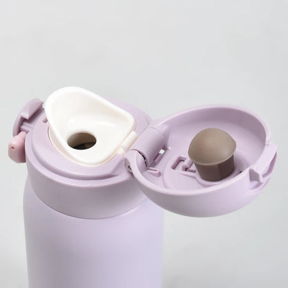 Mumuso Macaron Flip-Top Water Bottle - Purple and Yellow/ 350ml