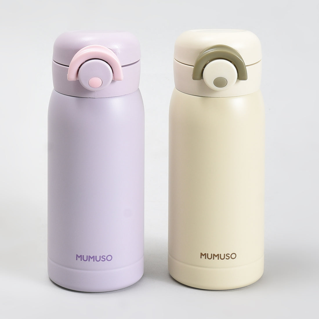 Mumuso Macaron Flip-Top Water Bottle - Purple and Yellow/ 350ml