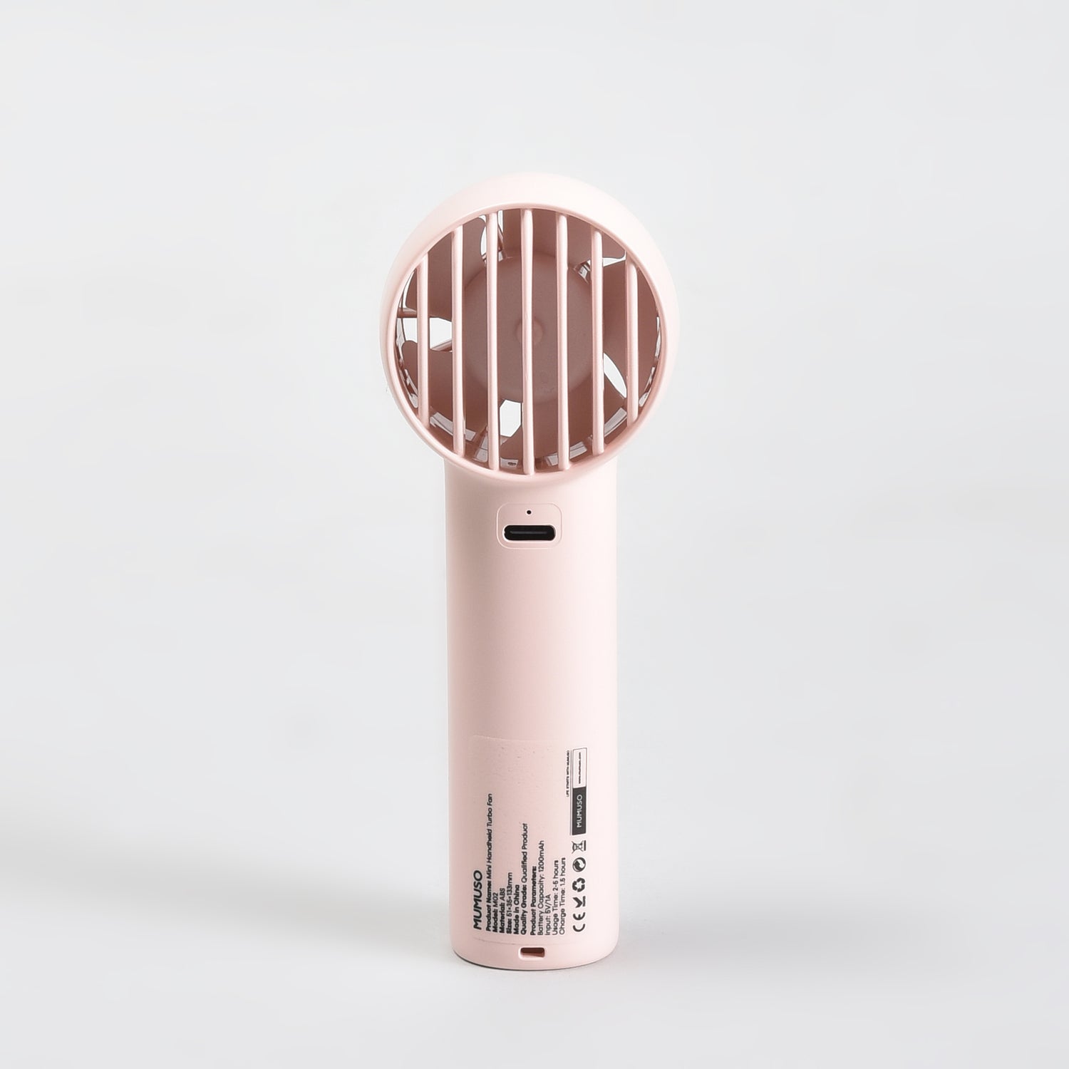 Mumuso Three Speed Airflow Mini Handheld/Mini Turbo Fan — Pink