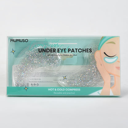 Mumuso Hot/Cold Compress Gel Under Eye Patches — Silver (1 Pair)