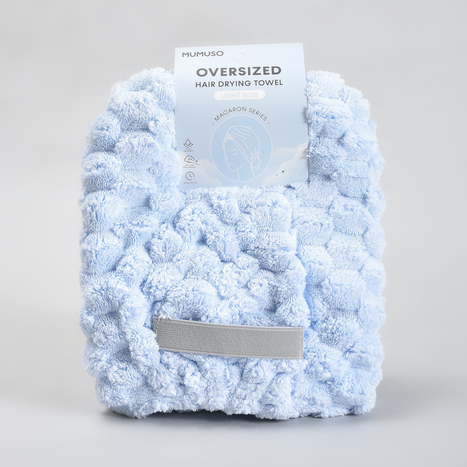 Macaron Series Oversized Hair Drying Towel — Light Blue
