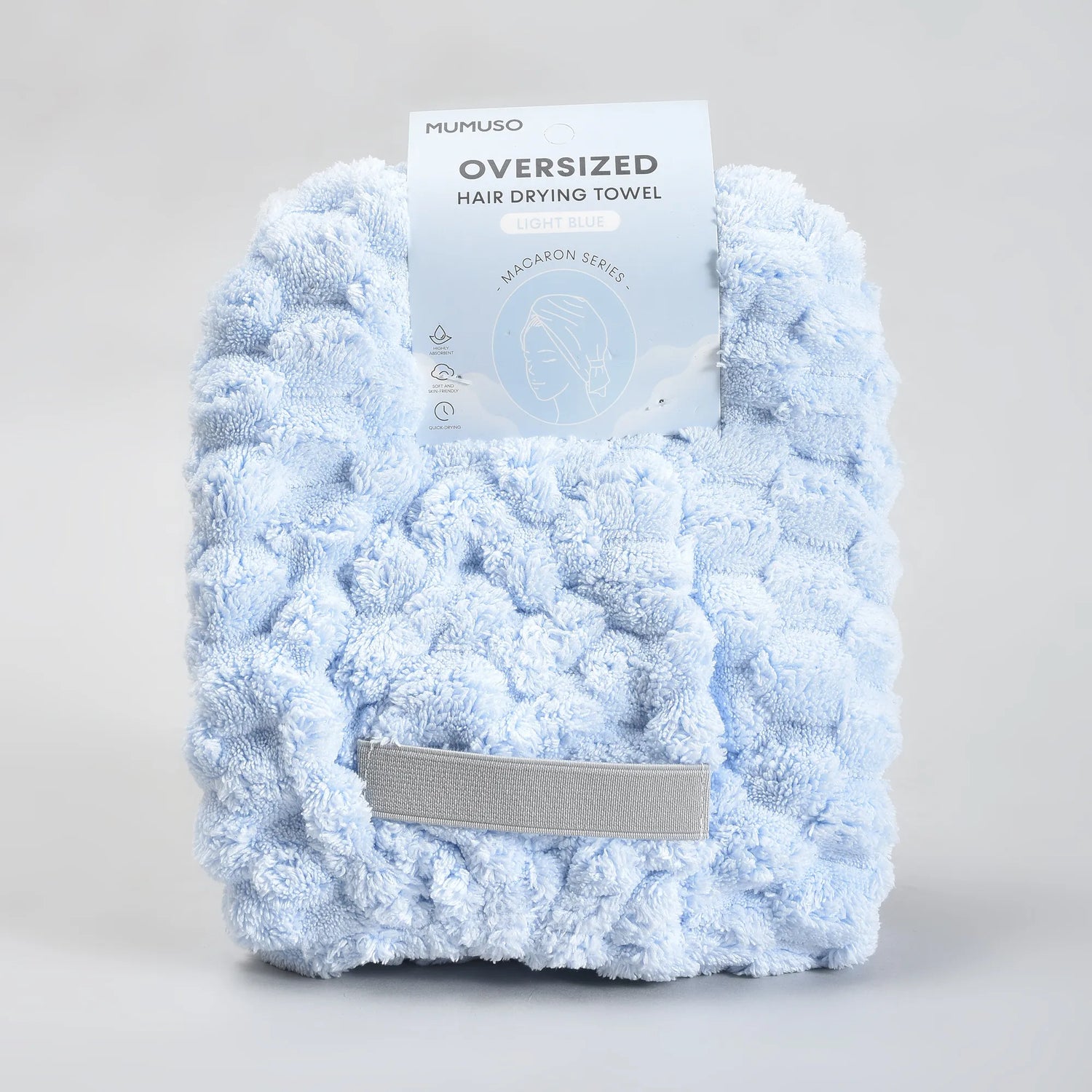 Macaron Series Oversized Hair Drying Towel — Light Blue