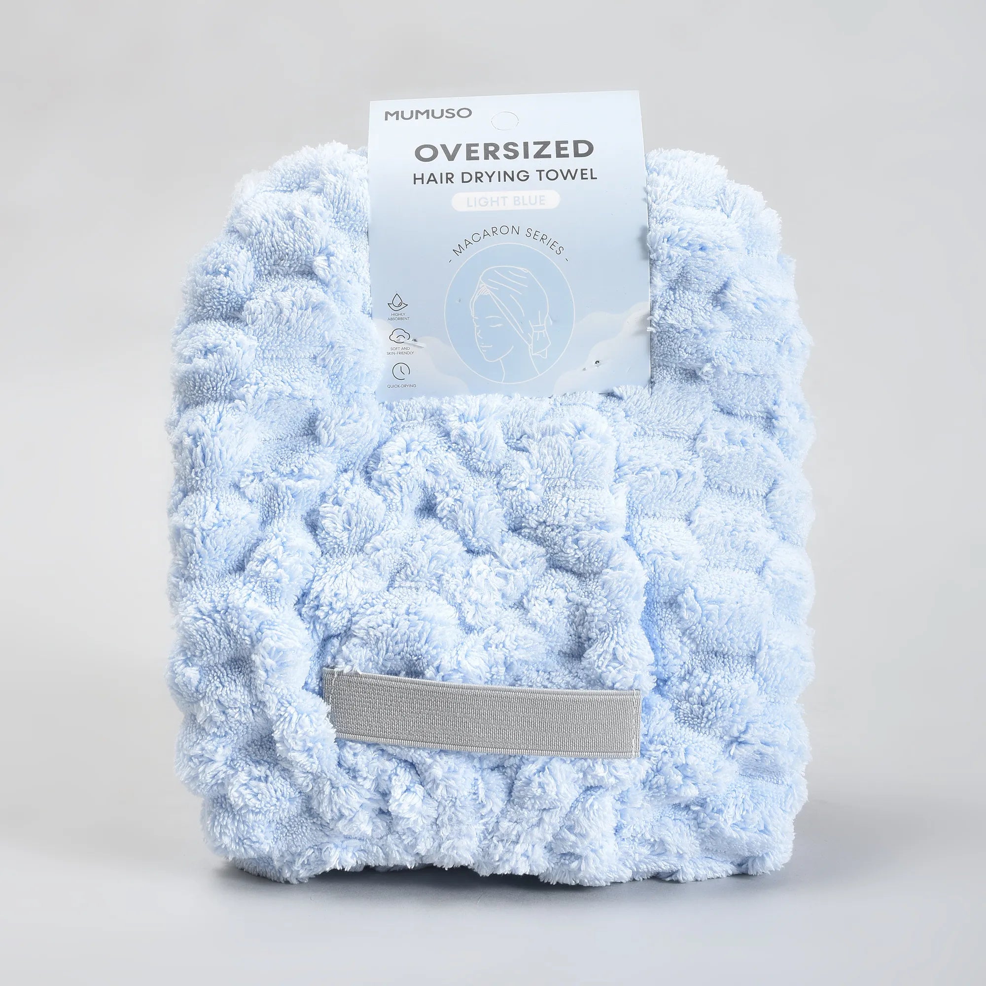 Macaron Series Oversized Hair Drying Towel — Light Blue