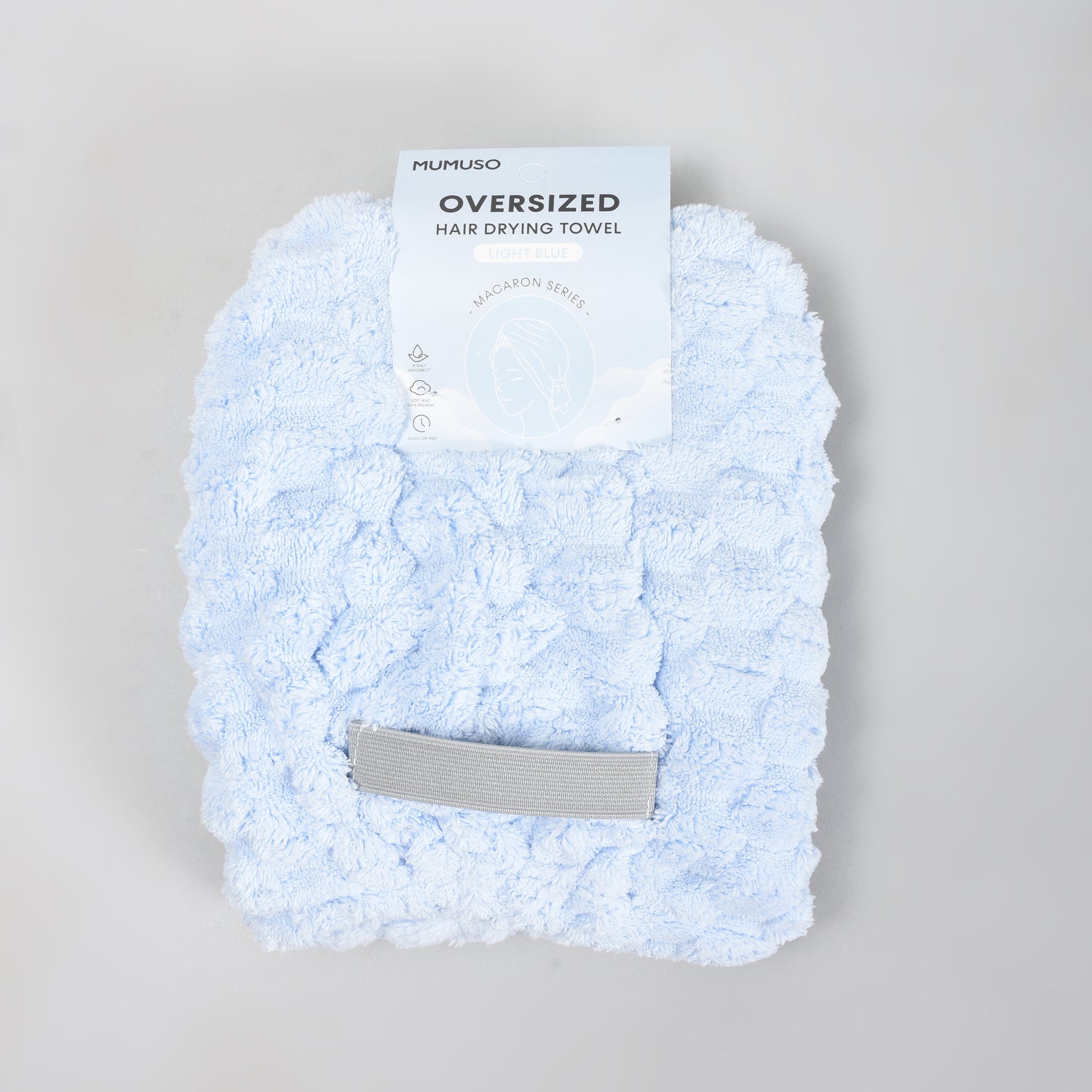 Macaron Series Oversized Hair Drying Towel — Light Blue