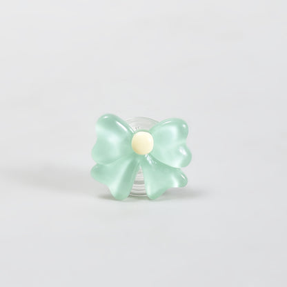 3D Bowknot Collapsible Airbag Phone Holder - Pink &amp; Green Bow