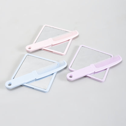 Mumuso Handheld Mirror &amp; Hair Comb 2-in-1 Combo  — Blue/ Pink/ Purple