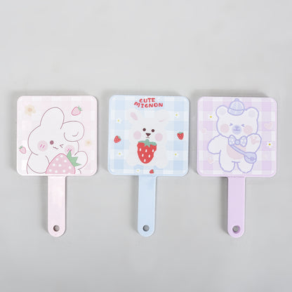 Mumuso Handheld Mirror &amp; Hair Comb 2-in-1 Combo  — Blue/ Pink/ Purple