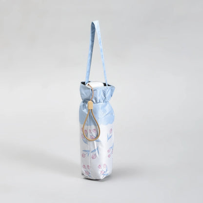 Mumuso Floral Print 5-Fold Sun Umbrella with cute cover