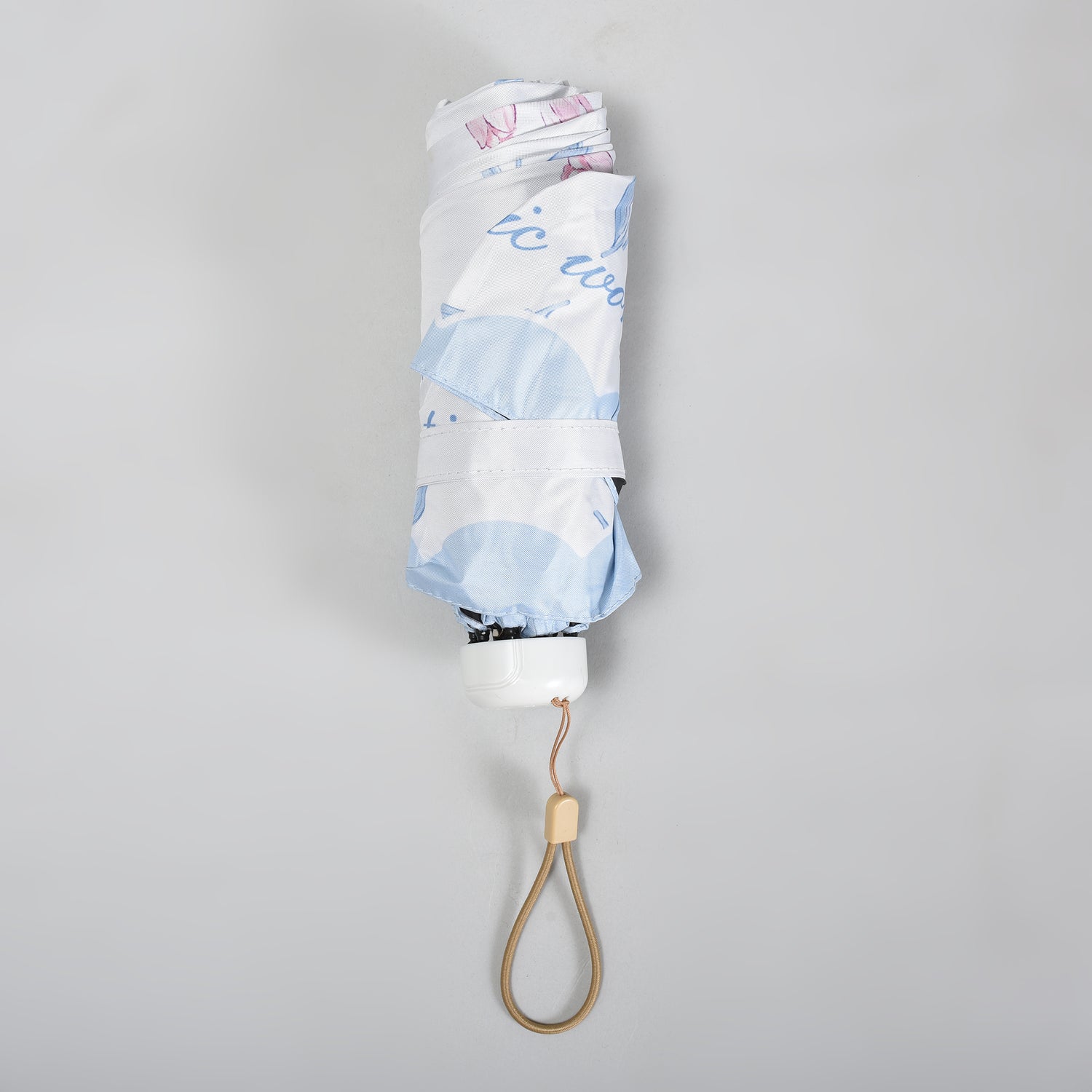 Mumuso Floral Print 5-Fold Sun Umbrella with cute cover